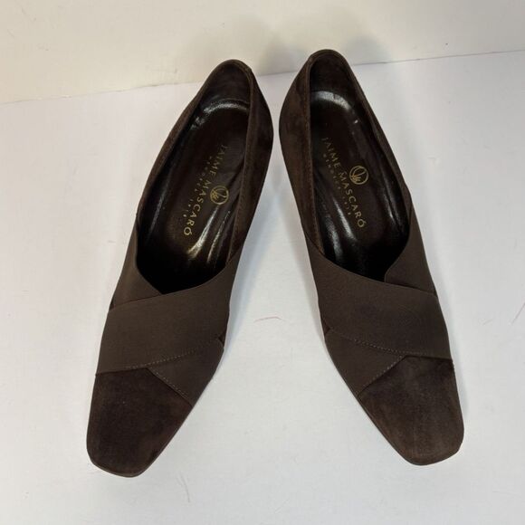 Jaime Mascaro Suede Brown Wedge Pump Slip On Shoes Comfort Stylish Spanish Made - Picture 2 of 8